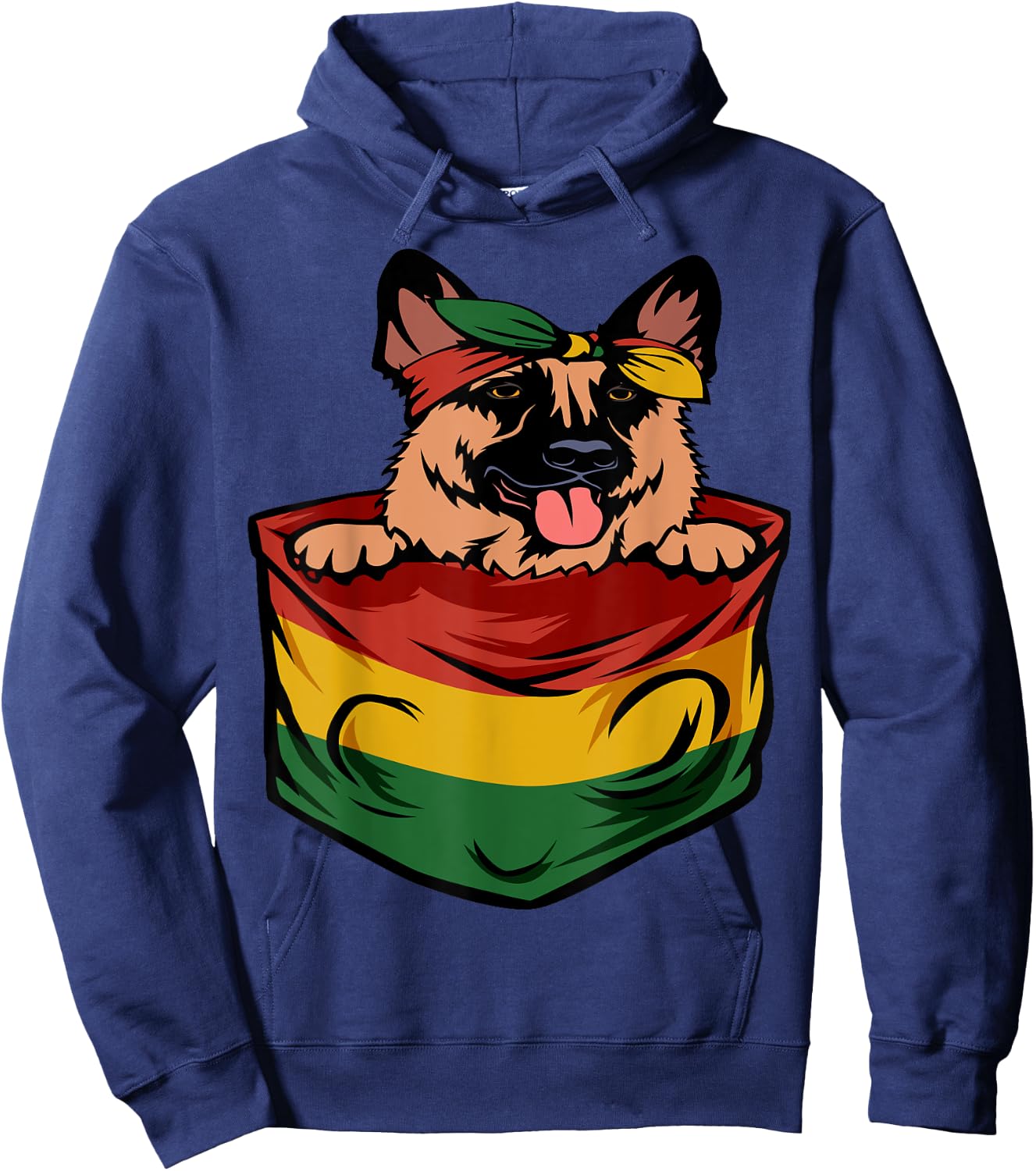 German Shepherd Juneteenth Cute Dog Lover African American Hoodie - Hoodie | Navy
