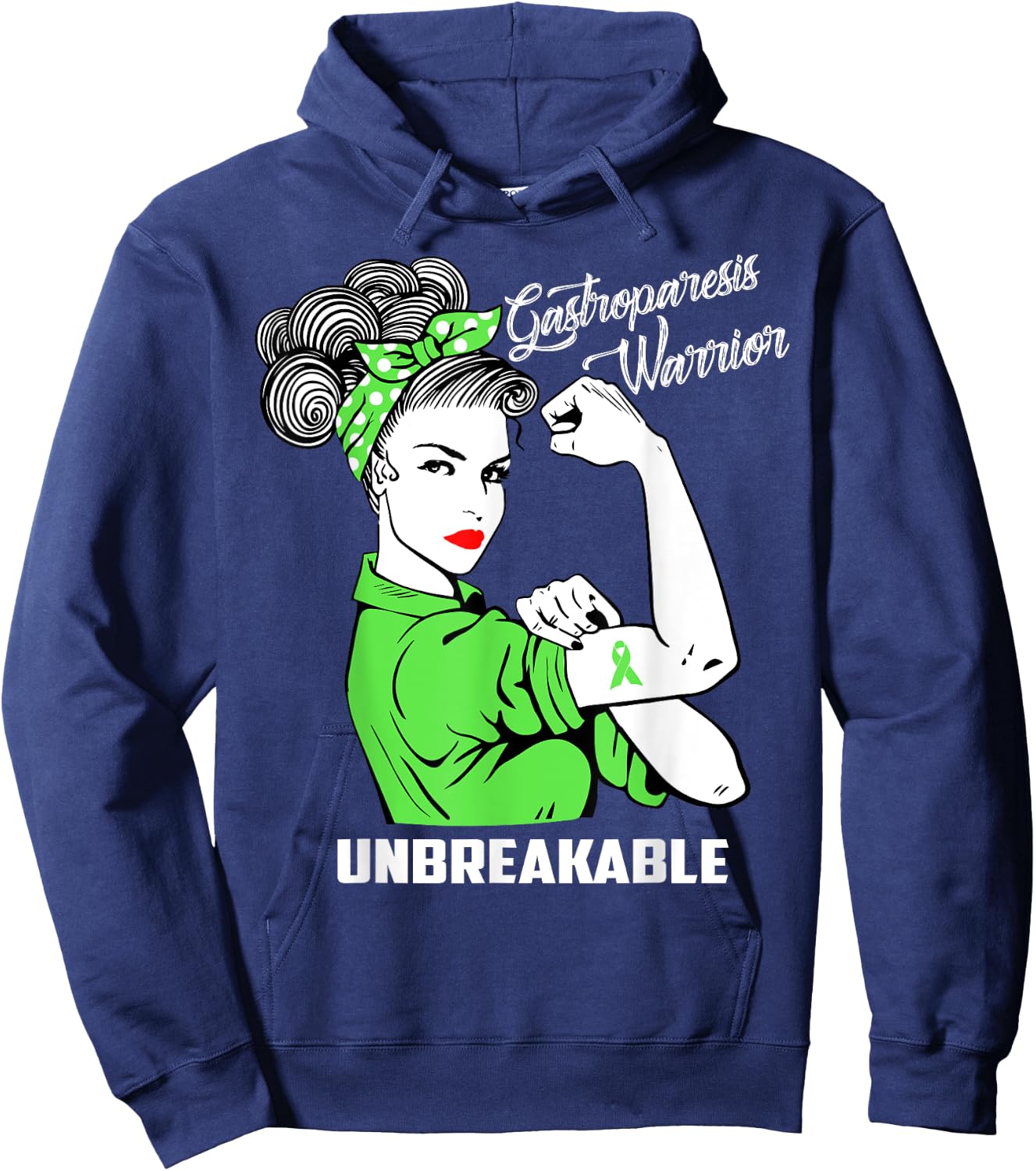 Gastroparesis Warrior Unbreakable Awareness Gift Hoodie - Hoodie | Navy