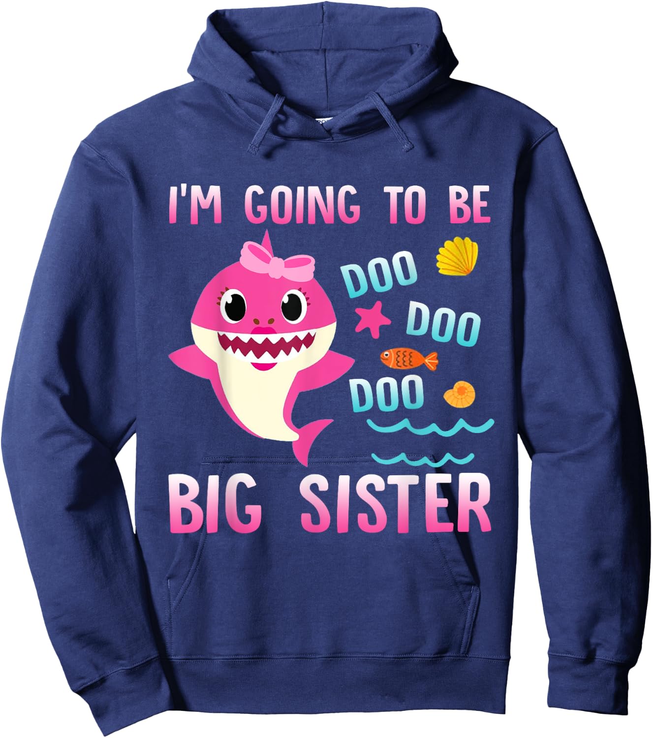 I'm Going To Be A Big Sister Cute Shark girl Hoodie - Hoodie | Navy