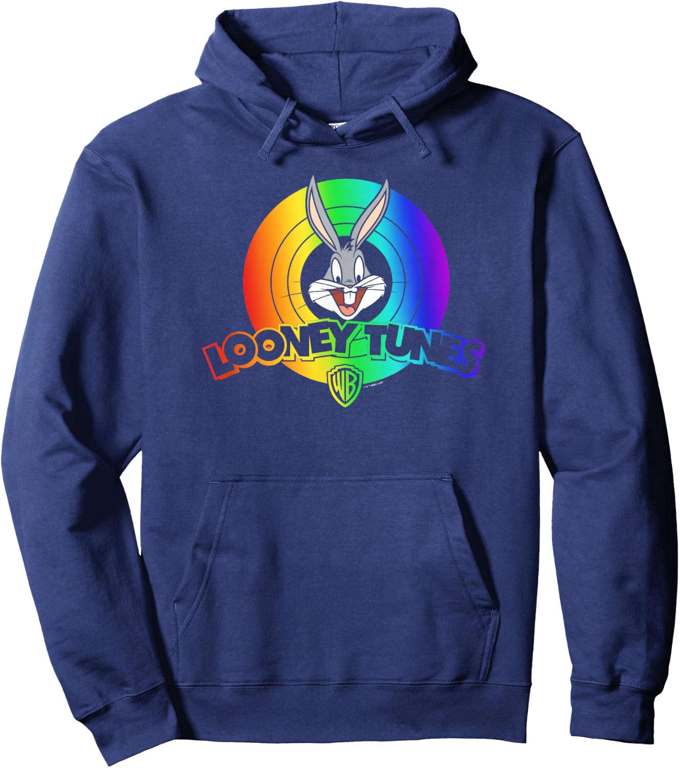 Looney Tunes Bugs Bunny Rainbow Logo Hoodie - Hoodie | Navy