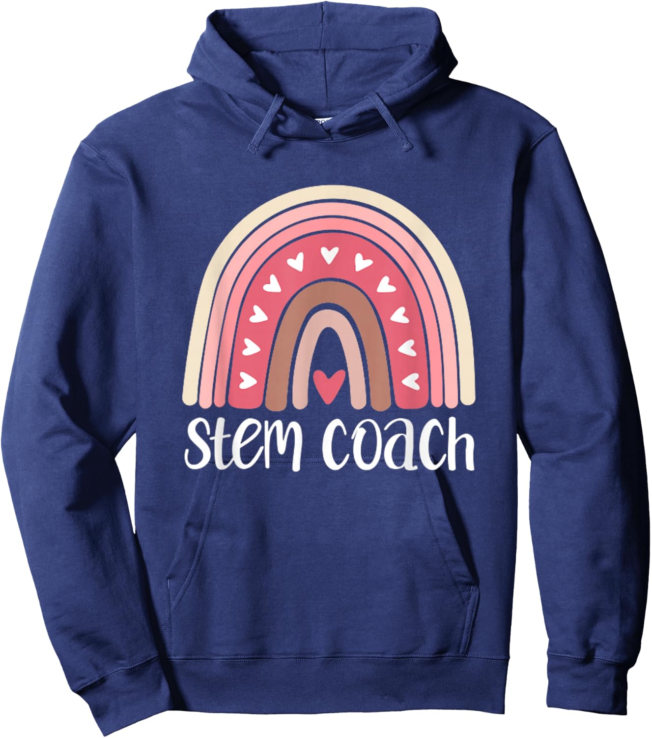 STEM Coach Rainbow Science Technology Engineering Math Teach Hoodie - Hoodie | Navy