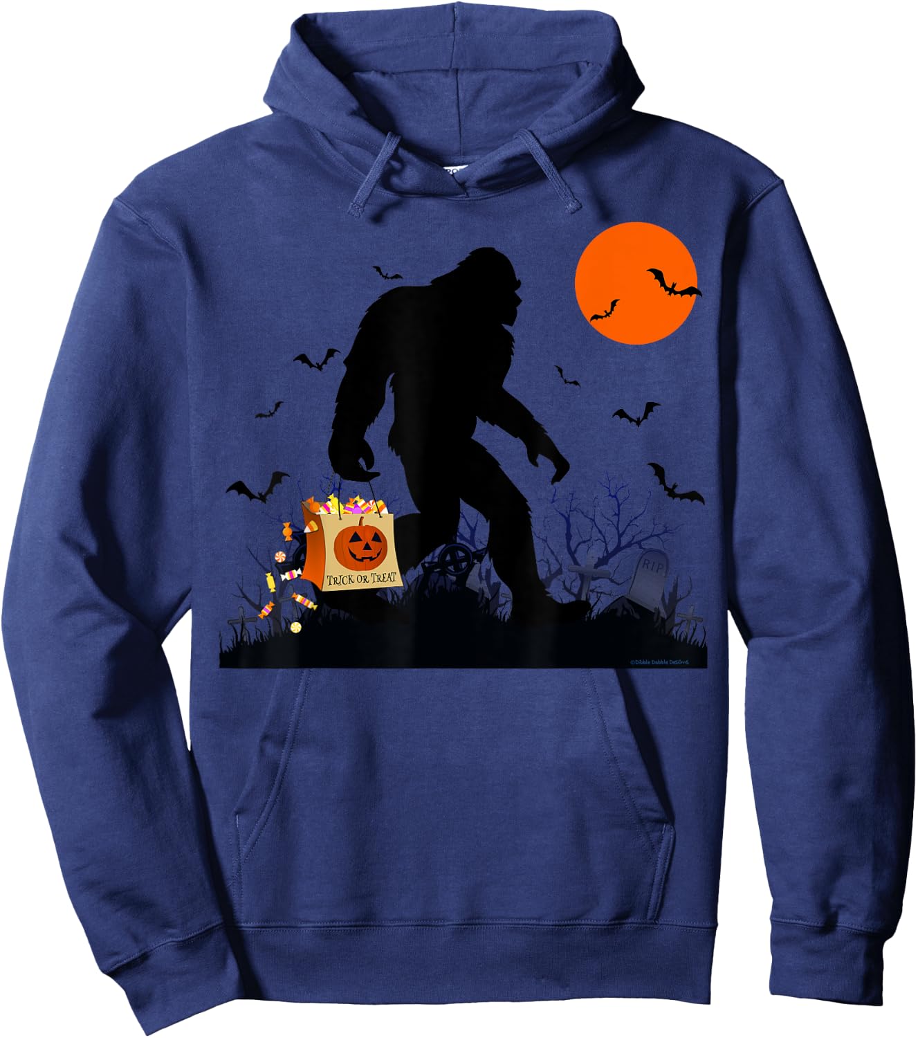 Funny Halloween Bigfoot Trick or Treating - Bigfoot Hoodie - Hoodie | Navy