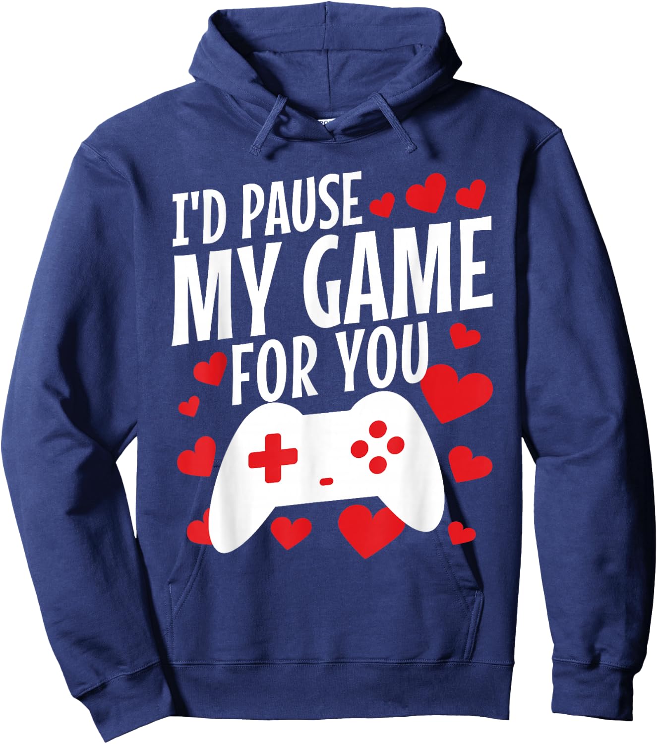 Kids Valentines Day Gamer Gift - Funny Game Lover Men Boys Hoodie - Hoodie | Navy