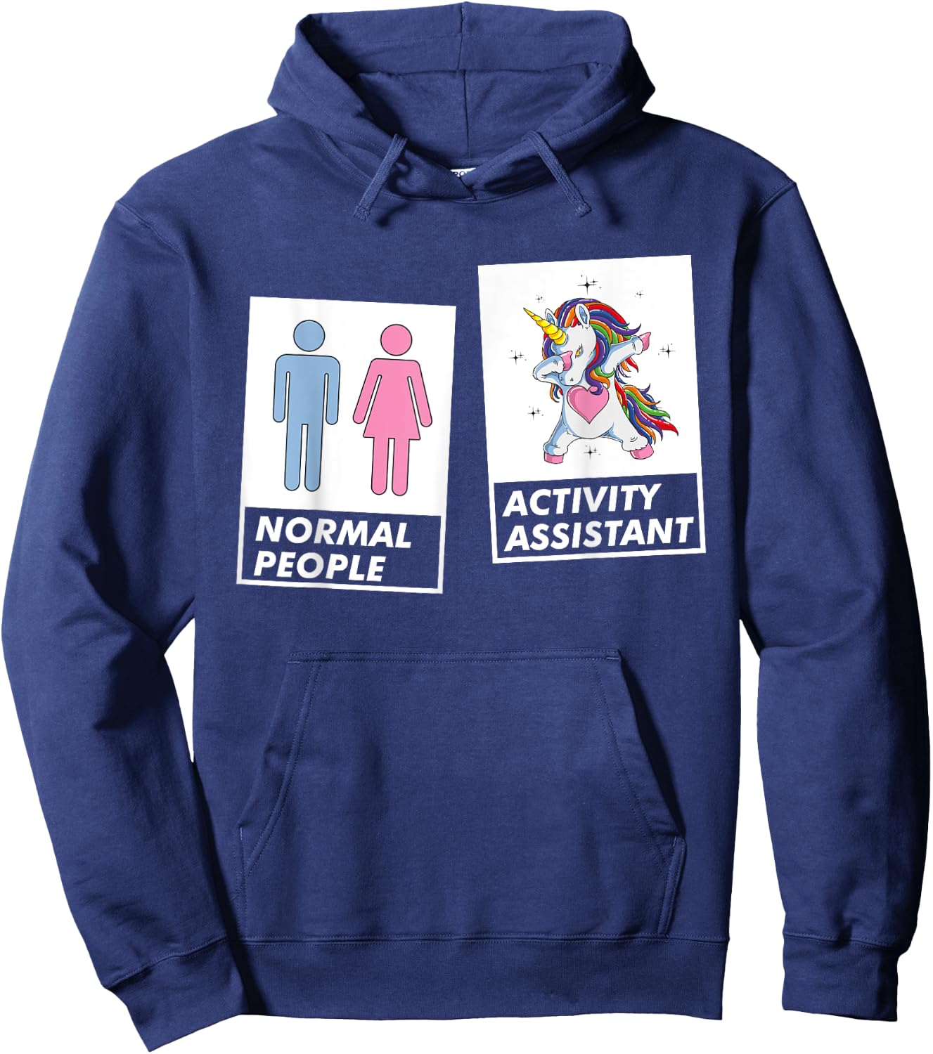 Dabbing Unicorn Activity Assistant Coordinator Professional Hoodie - Hoodie | Navy