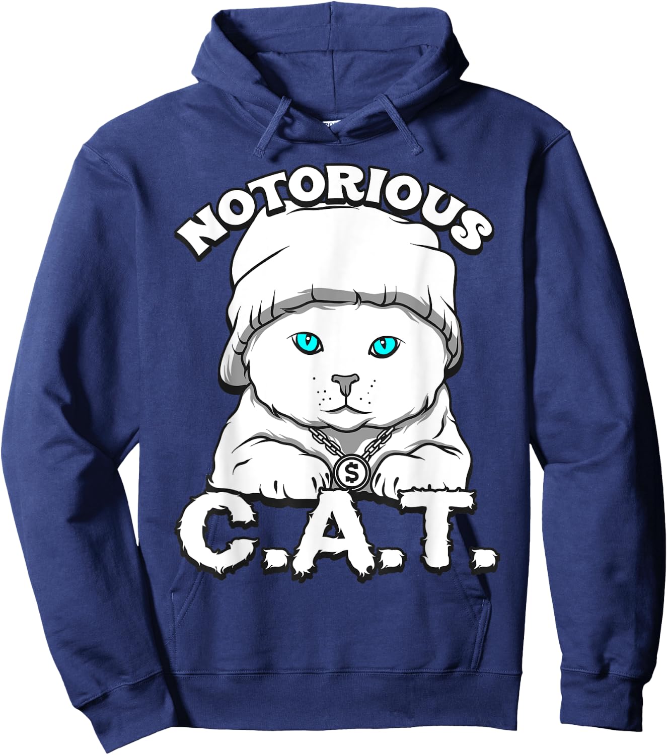 Notorious C.A.T. Cool and Funny Cat Men Women Girls Kids Hoodie - Hoodie | Navy
