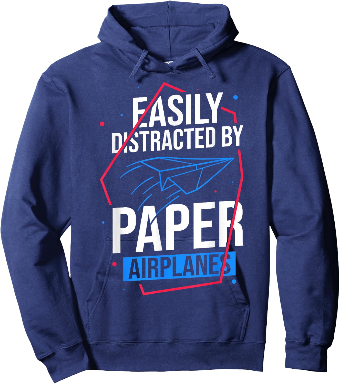Paper Plane Folded Airplane Folding Glider Origami Flying Hoodie - Hoodie | Navy