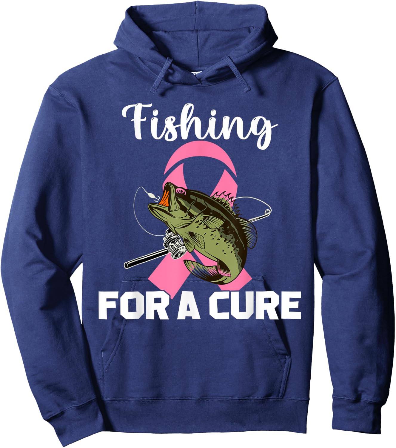 Fishing For A Cure Breast Cancer Awareness Fisher Warrior Hoodie - Hoodie | Navy