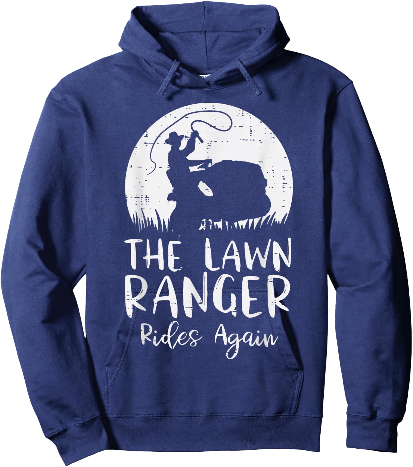 Lawn Ranger Rides Again Funny Mowing Mower Gardening Men Hoodie - Hoodie | Navy