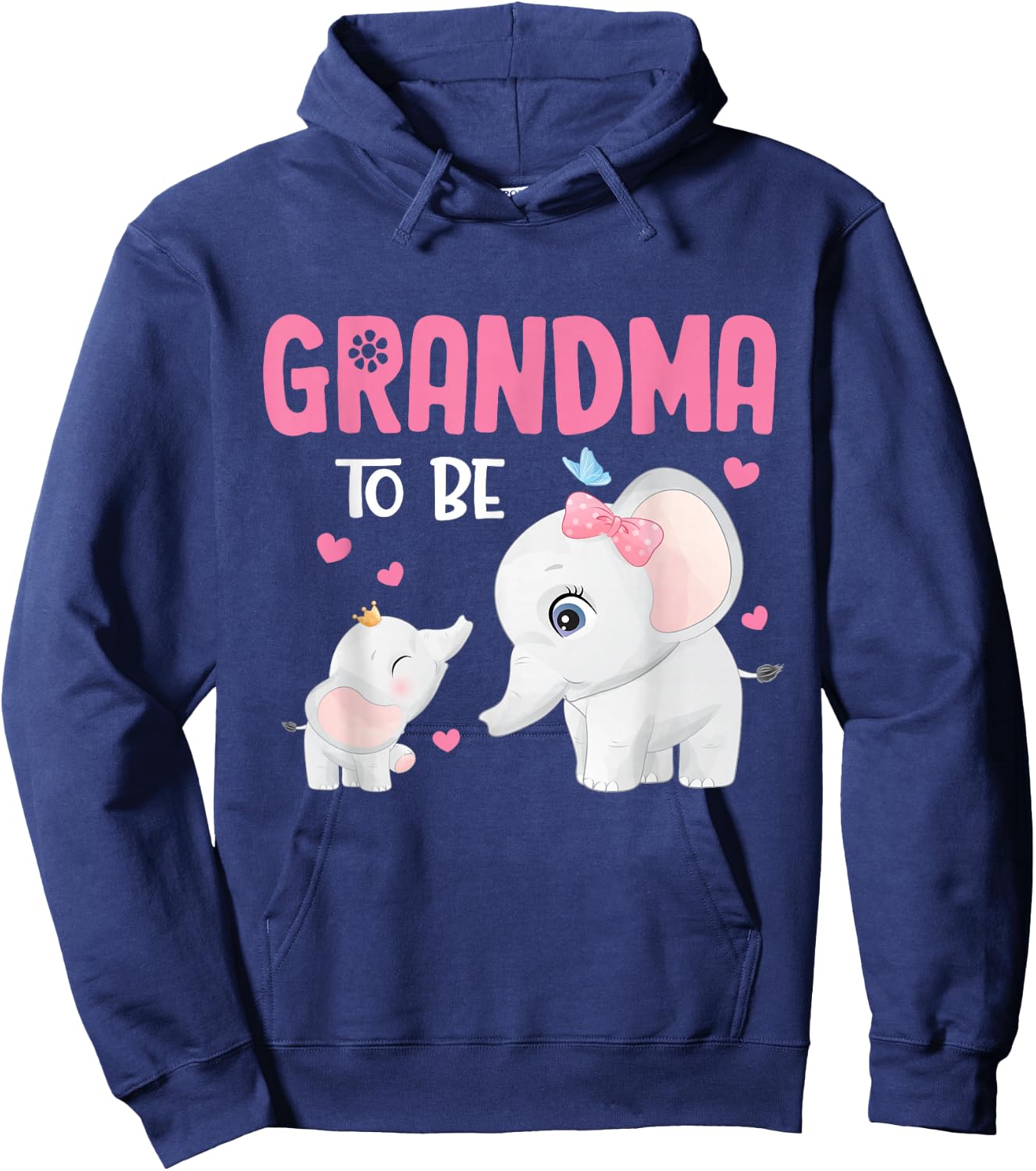 Grandma To Be Elephant Baby Shower Hoodie - Hoodie | Navy