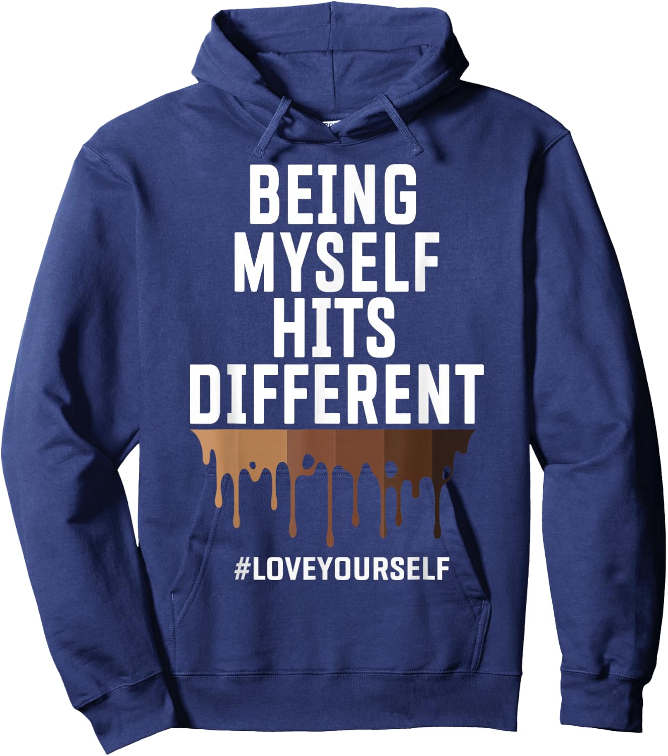 Hits Different Positive Affirmation Quotes Melanin Goddess Hoodie - Hoodie | Navy