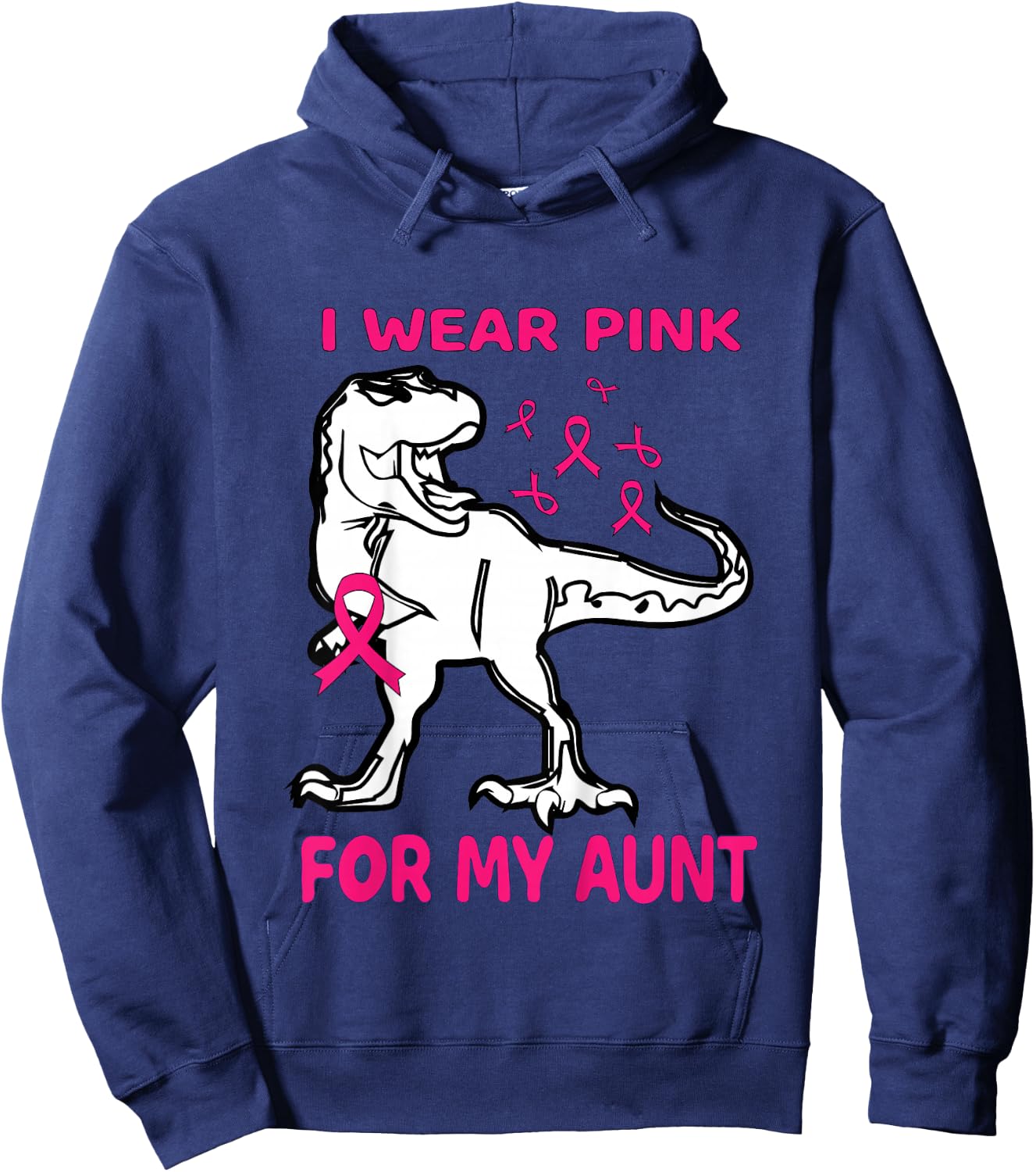 Kids I Wear Pink For My Aunt Breast Cancer Awareness Toddler Hoodie - Hoodie | Navy