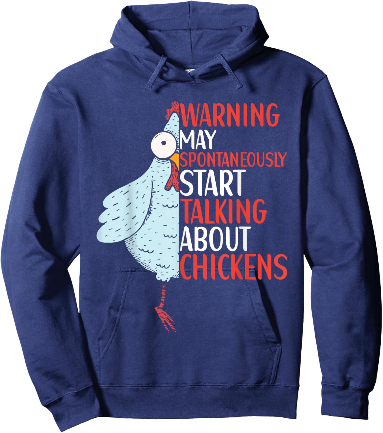 Chicken Funny Quote Chicken Outfit for Kids Women Hoodie - Hoodie | Navy