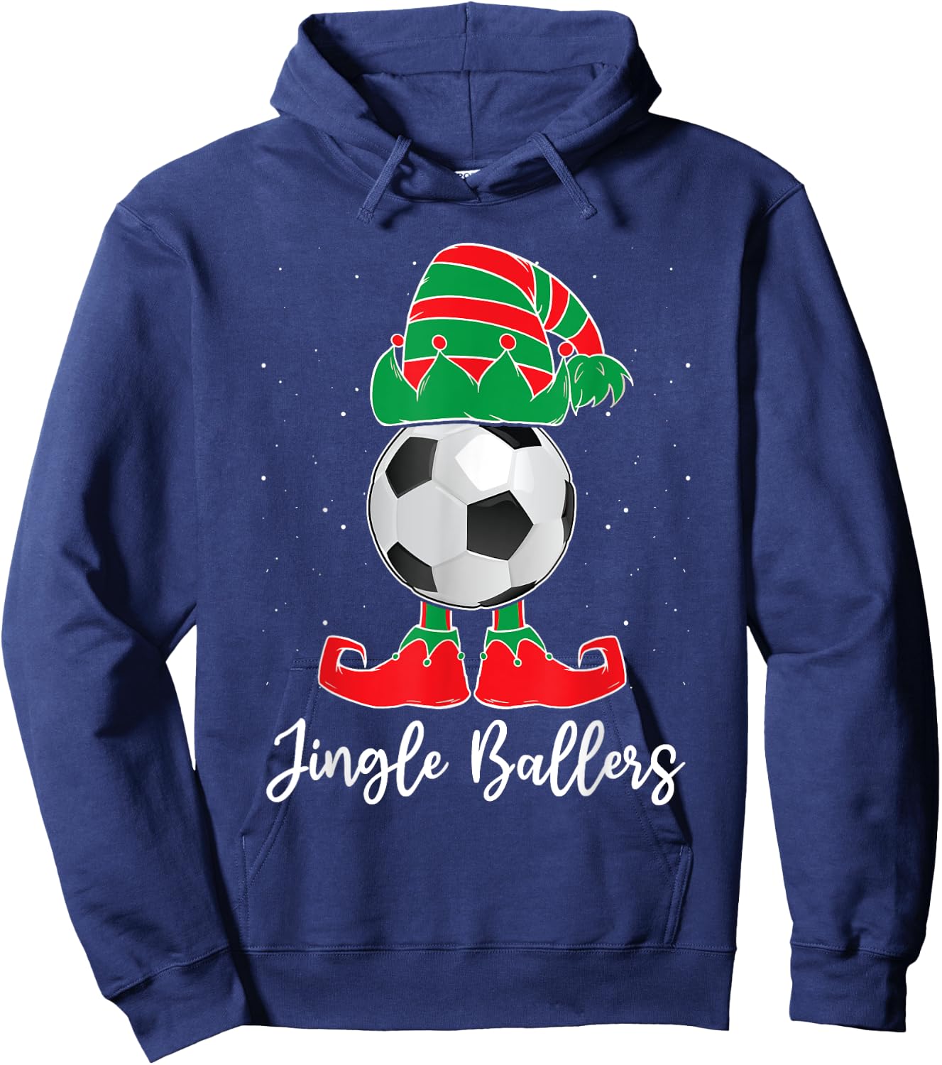 Jingle Ballers Christmas Soccer Ball Xmas Elf Squad Holiday Hoodie - Hoodie | Navy