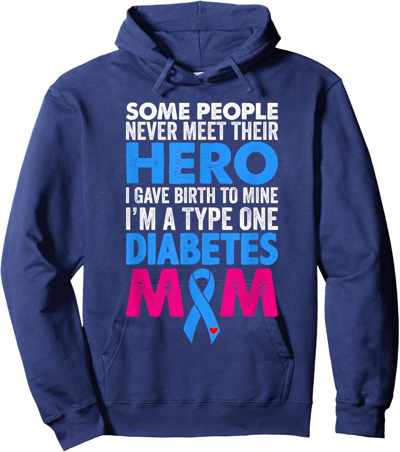 Type 1 Diabetes Mom Mother T1D Diabetic Awareness Women Hoodie - Hoodie | Navy