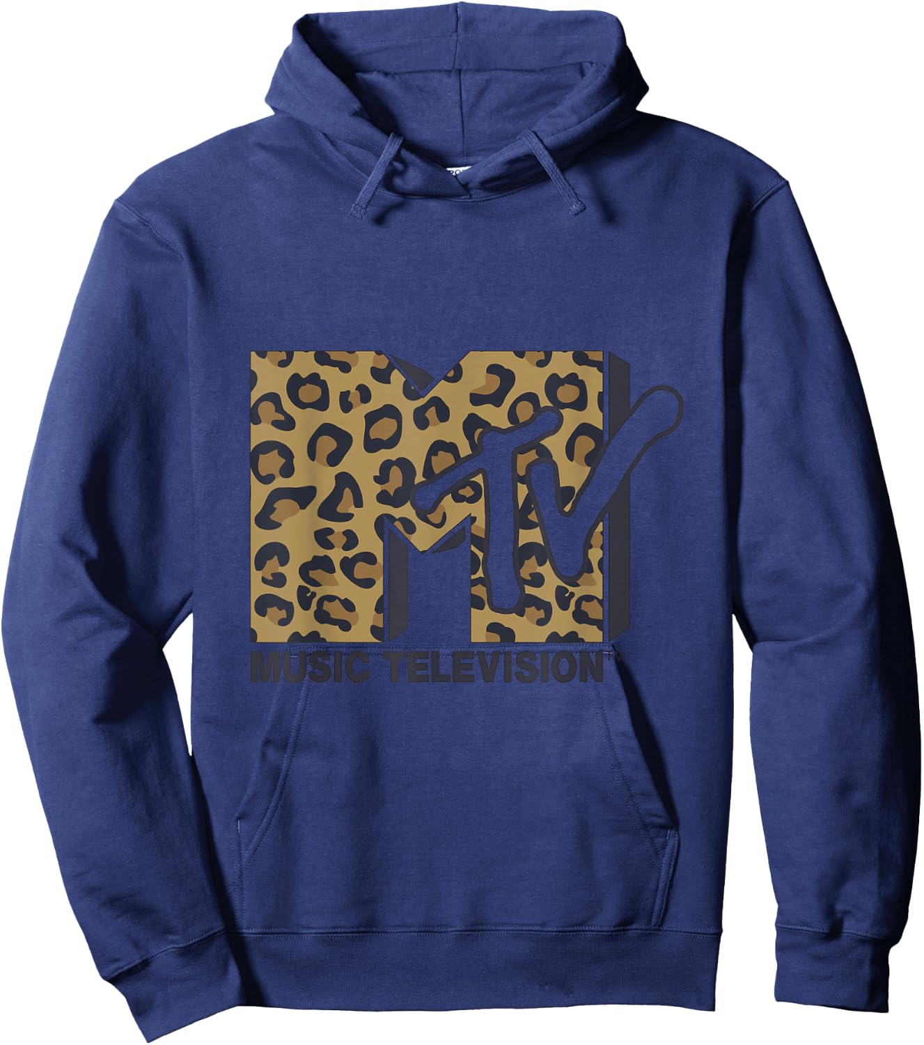 Classic MTV Leopard Print Logo T- Shirts Hoodie - Hoodie | Navy