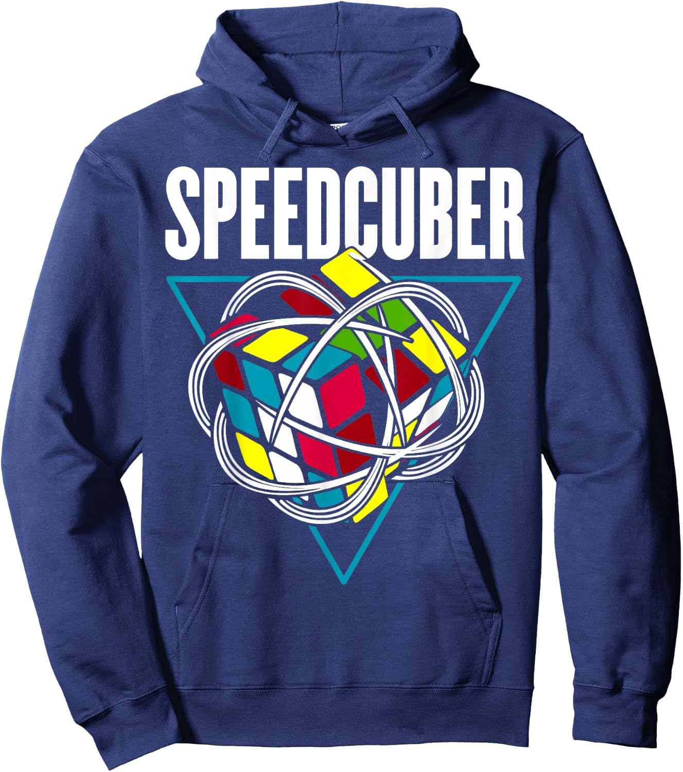 Competitive Puzzle Cube Speed Cuber Hobby 80's Vintage Toy Hoodie - Hoodie | Navy
