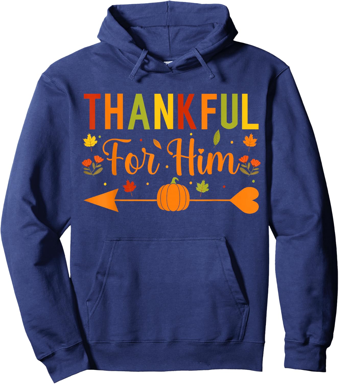 Thankful Couples Fall Matching Couple Thanksgiving Hoodie - Hoodie | Navy