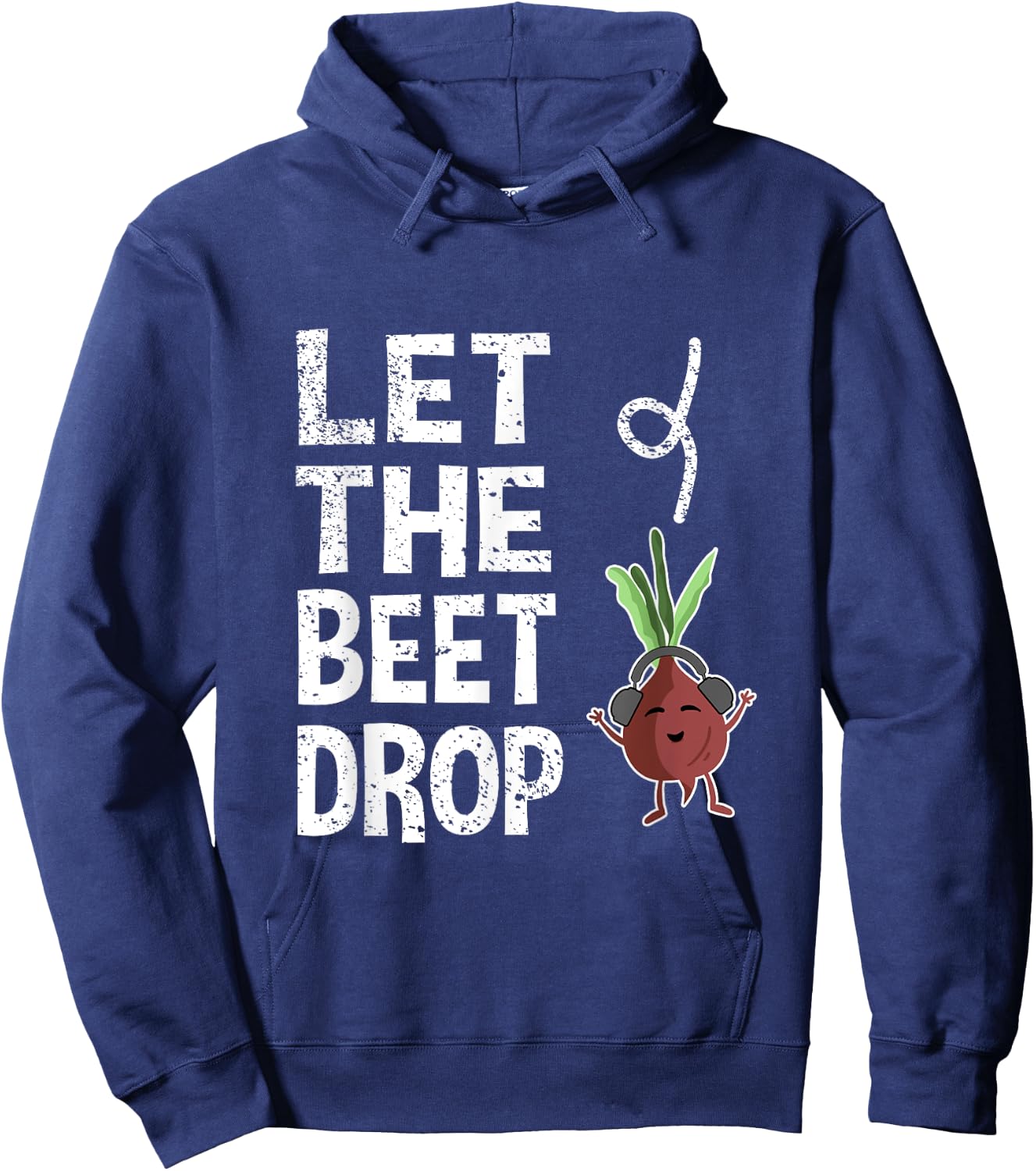 Beetroot Deejay Greengrocer Vegetarian Let The Beet Drop Hoodie - Hoodie | Navy