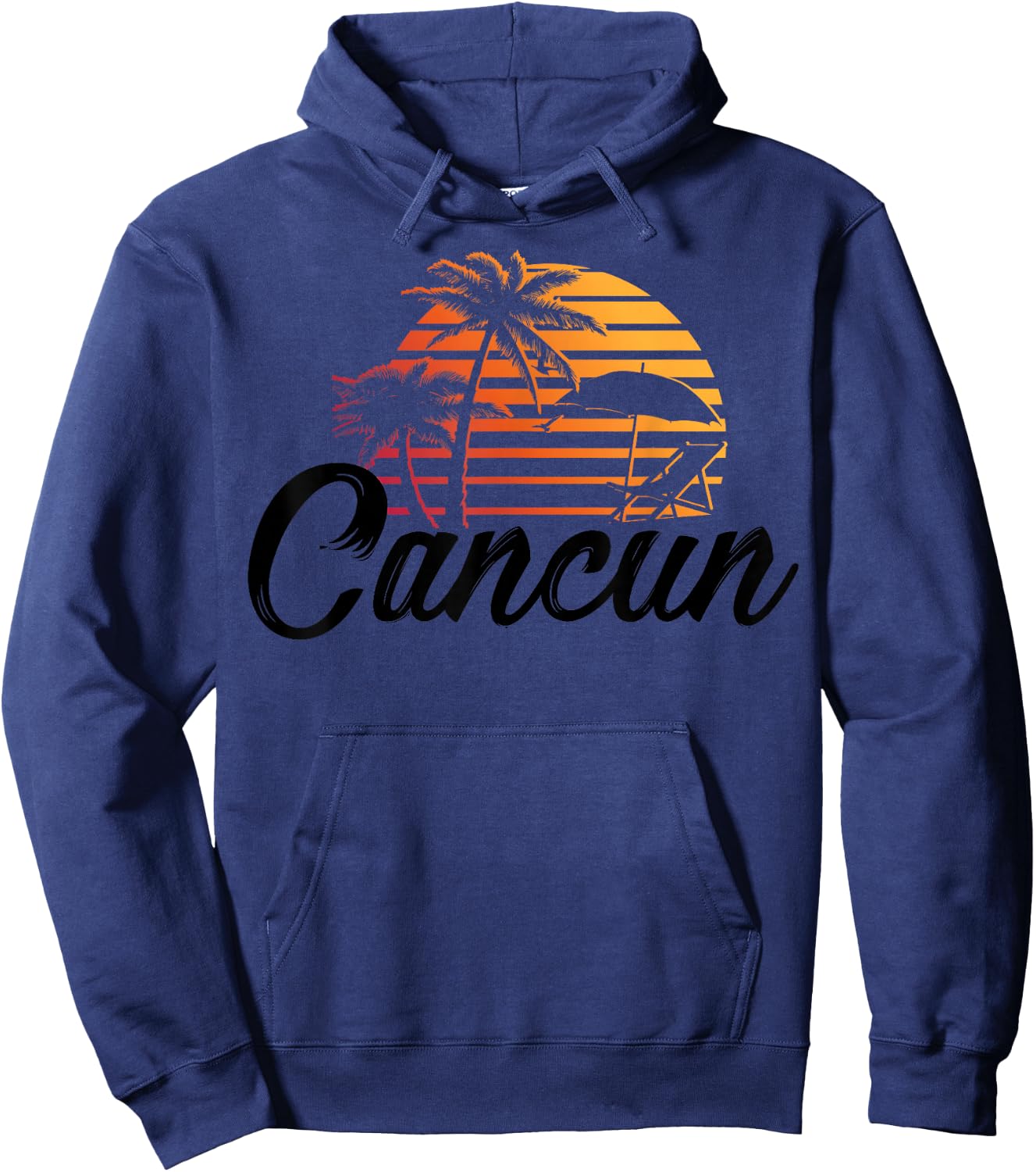 Cancun Mexico Beach Palm Tree Party Destination Gift Hoodie - Hoodie | Navy