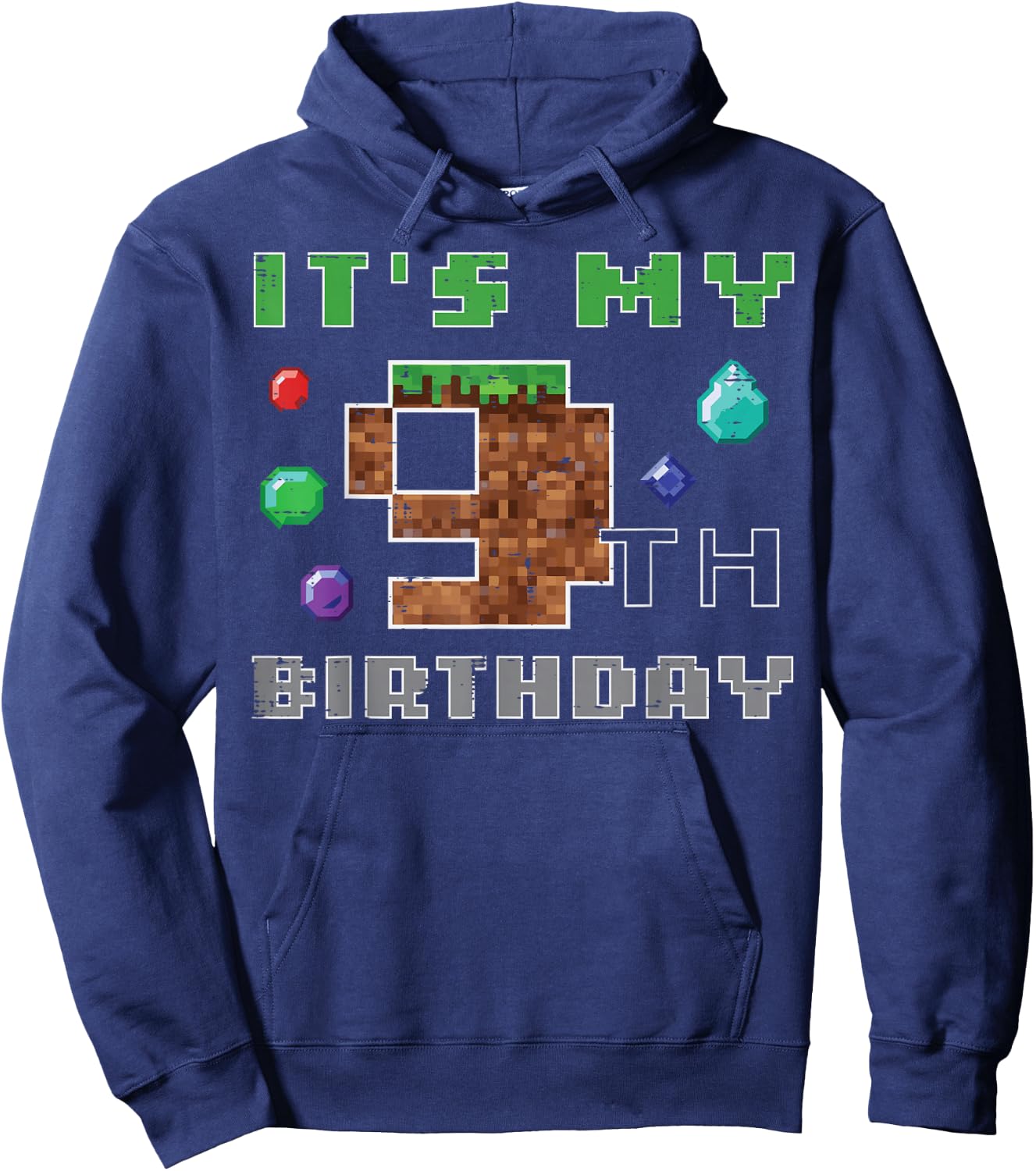 My 9th Birthday Pixel 9 Gamer Video Gaming Boys Kids Youth Hoodie - Hoodie | Navy
