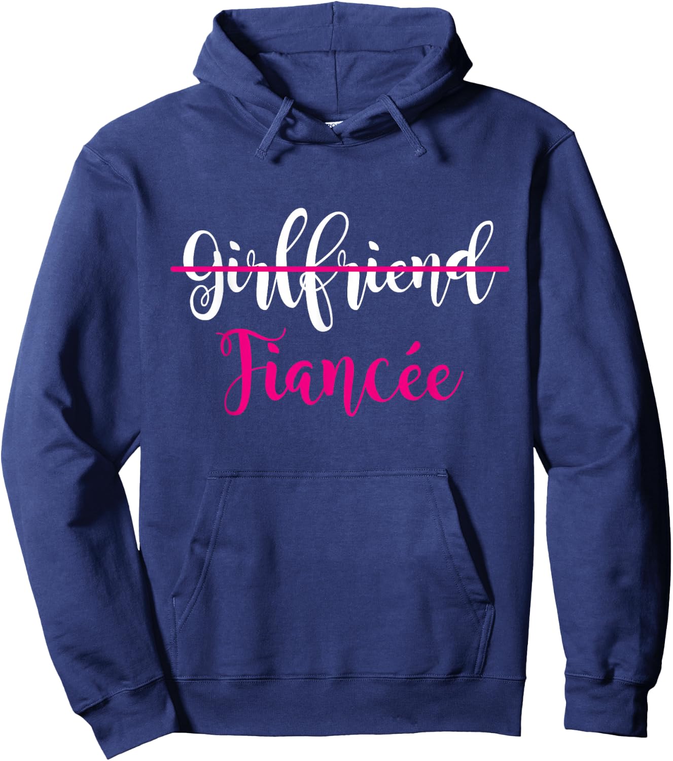 Girlfriend Fiancee Engagement Party Couple Hoodie - Hoodie | Navy