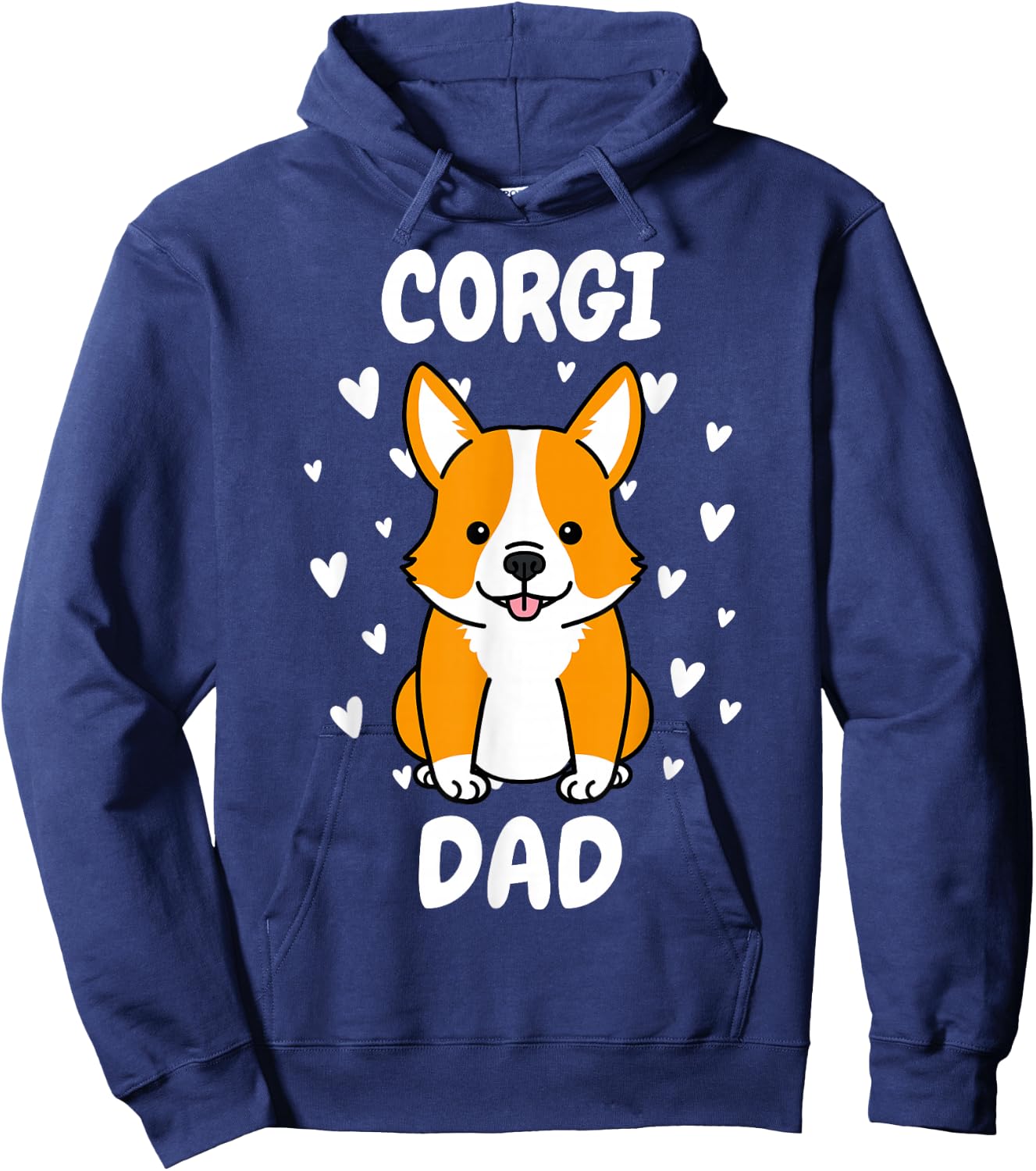 Corgi Dad Papa Daddy Pa Father for Father’s Day Pembroke Hoodie - Hoodie | Navy