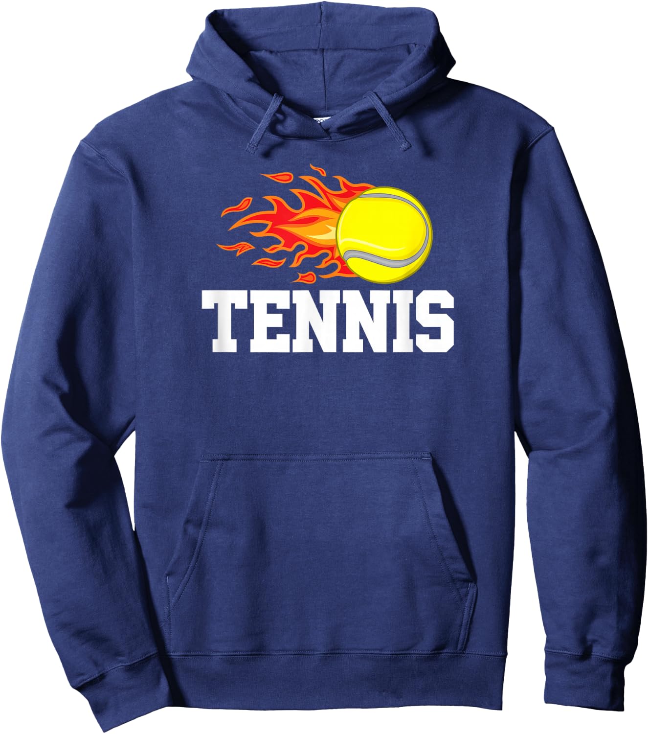 Tennis Ball Flame Tennis Player Design Graphic Hoodie - Hoodie | Navy