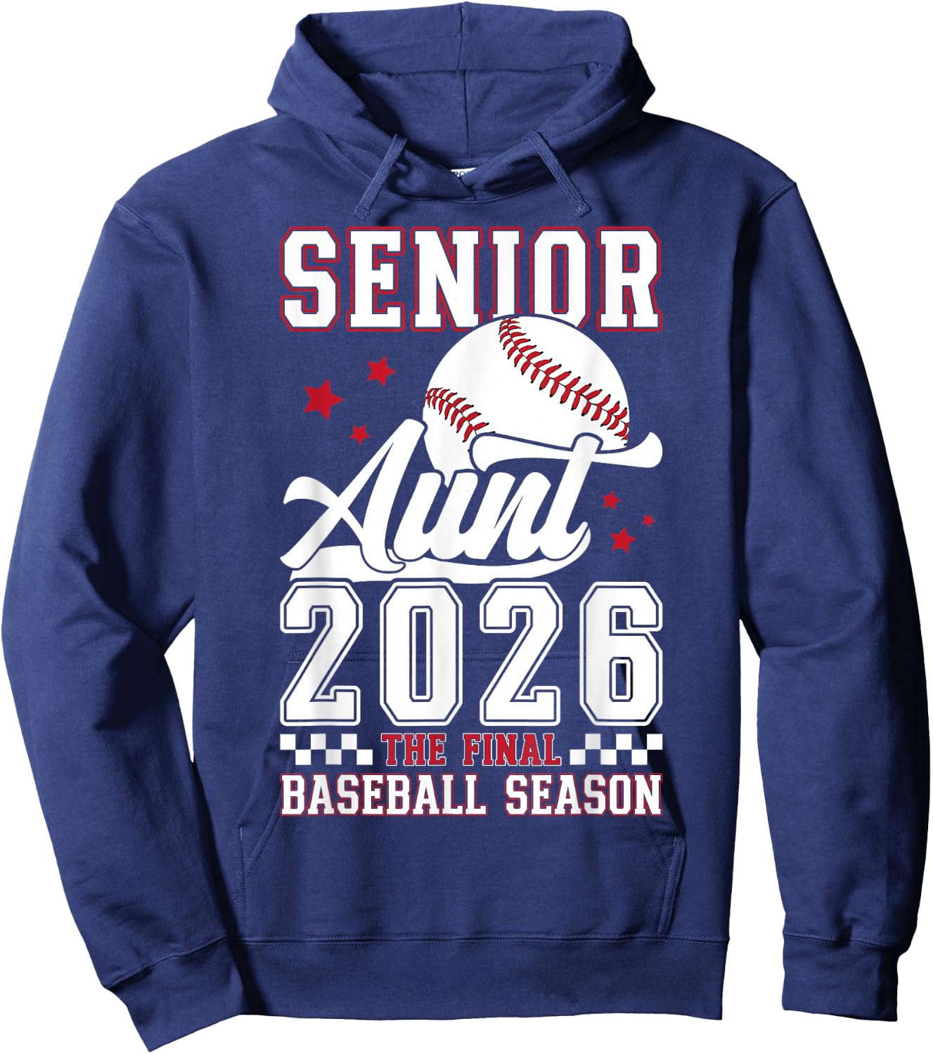 Baseball Senior Aunt 2026 Baseball Senior Auntie Hoodie - Hoodie | Navy