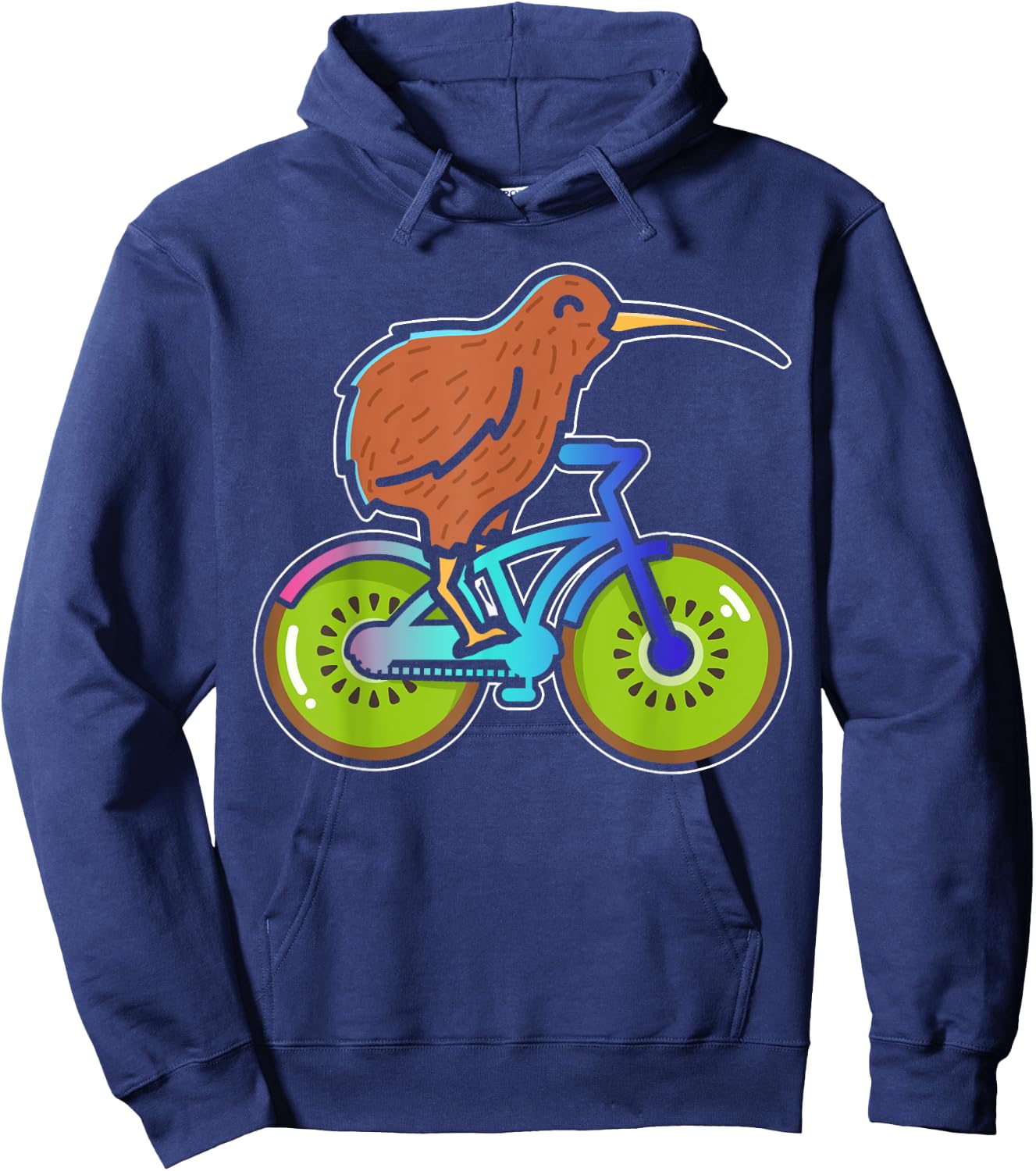 Cycle New Zealand Funny Kiwi on a Bicycle Design Idea design Hoodie - Hoodie | Navy