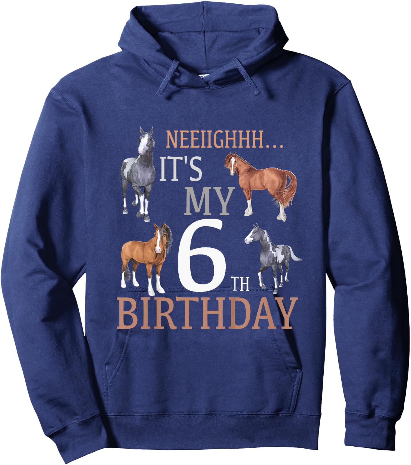 Its My 6th Birthday Shirt Horse Lover 6 Year Old Birthday Hoodie - Hoodie | Navy