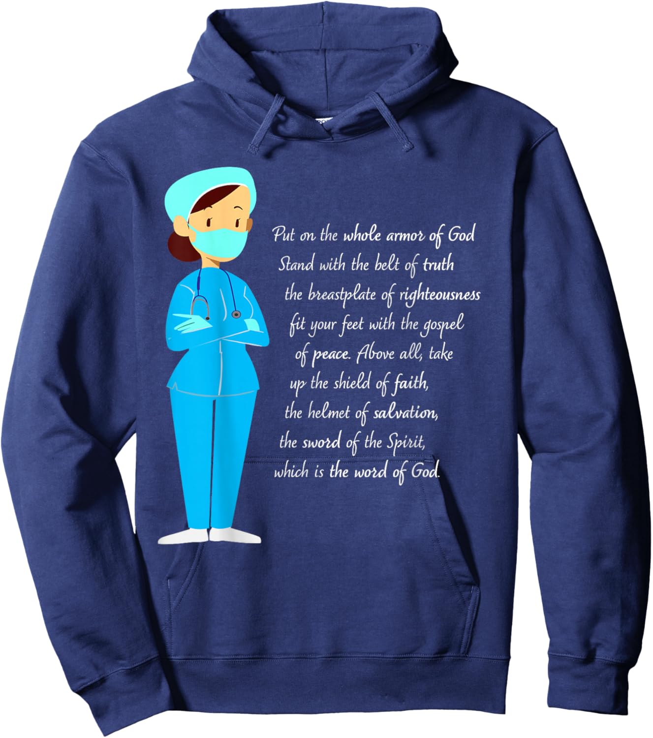 Jesus Shield of Faith Armor of God Doctor Physician Nurse Hoodie - Hoodie | Navy