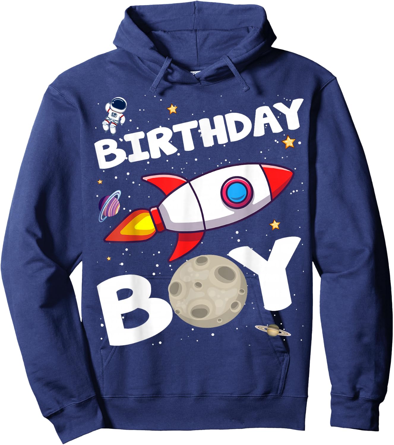 Birthday Boy Astronaut Space Theme Birthday Party Matching Hoodie - Hoodie | Navy