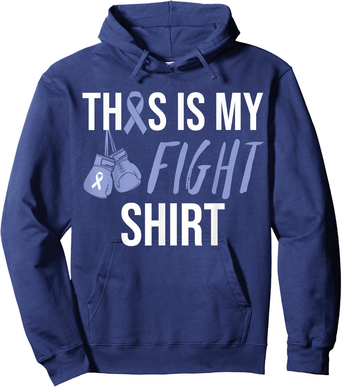 Esophageal Cancer Awareness Purple Periwinkle Ribbon Hoodie - Hoodie | Navy
