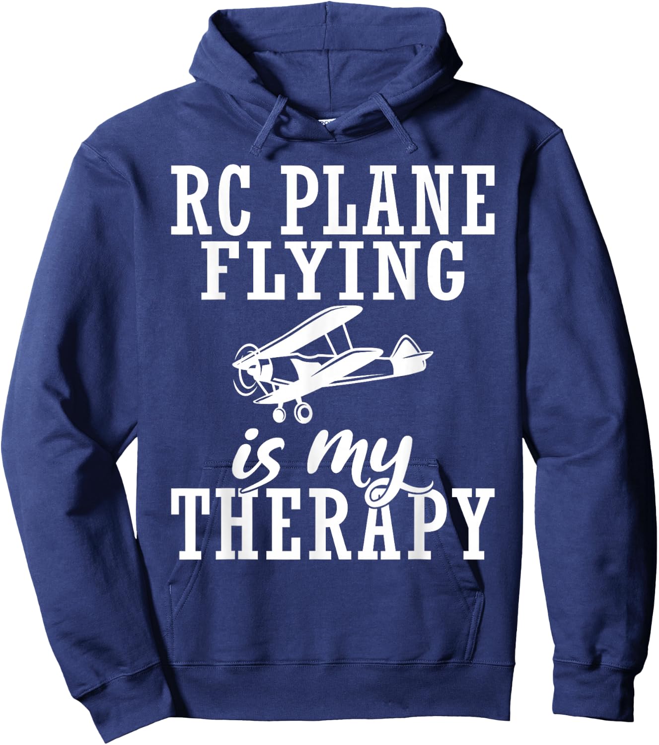 RC Plane Flying is my Therapy RC Plane Hoodie - Hoodie | Navy
