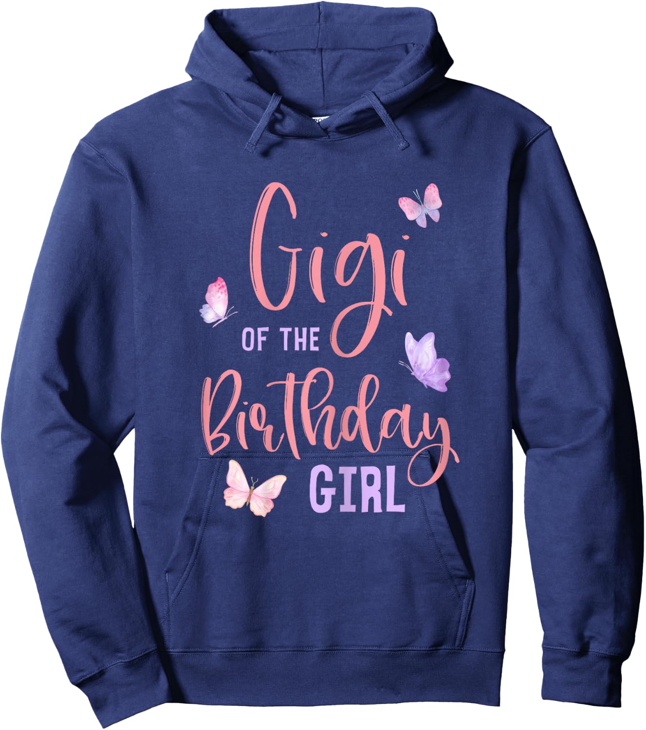 Gigi of The Birthday Girl Butterfly Party Matching Family Hoodie - Hoodie | Navy