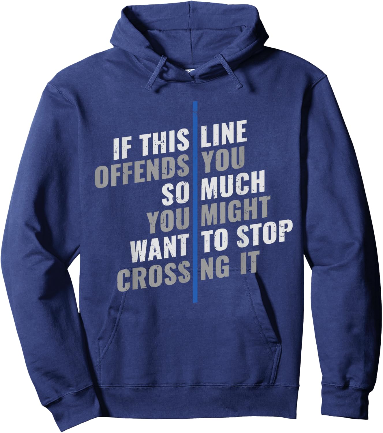 If This Line Offends You Police Officer Cop Back The Blue Hoodie - Hoodie | Navy