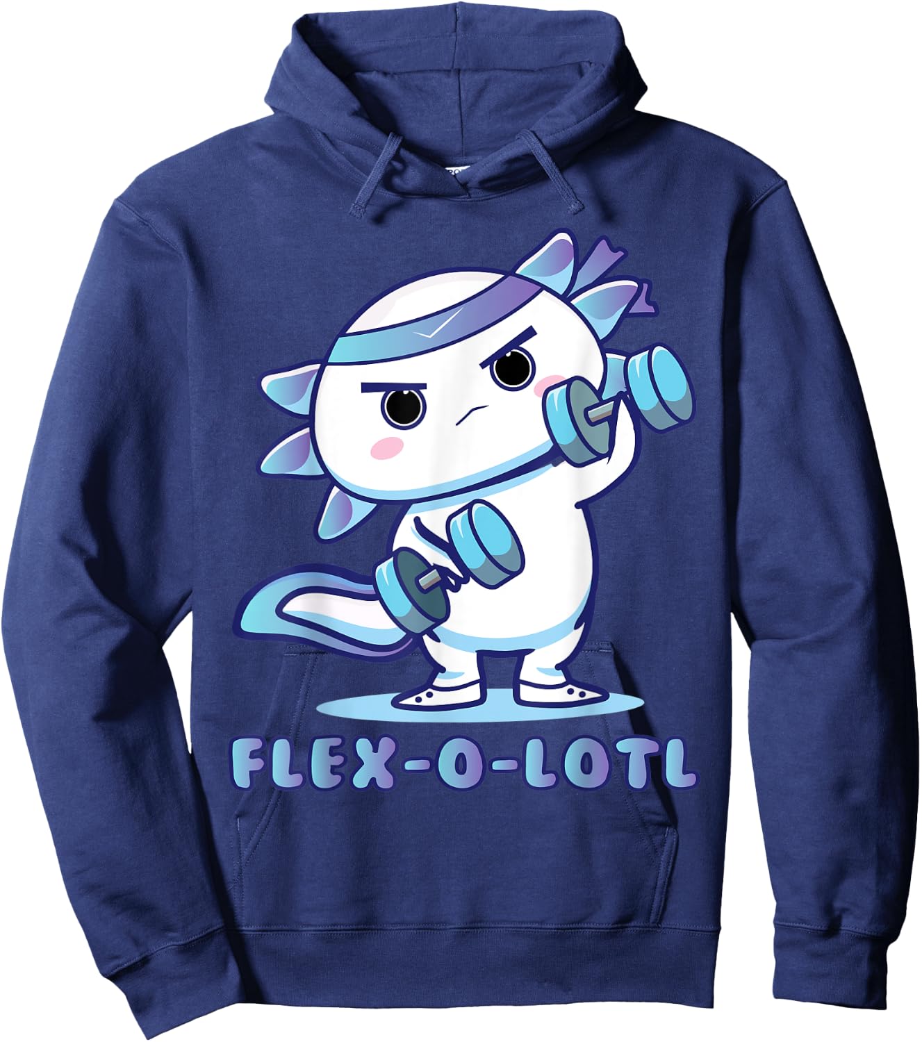 Flexolotl Axolotl Workout Mexican Salamander weightlifting Hoodie - Hoodie | Navy