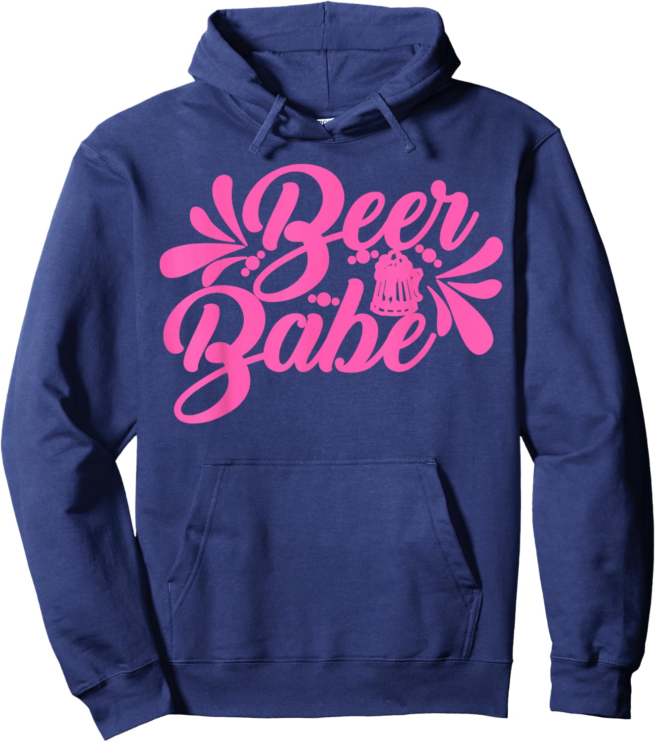 Funny Beer Babe Letter Print Drinking Booze Lover Hoodie - Hoodie | Navy