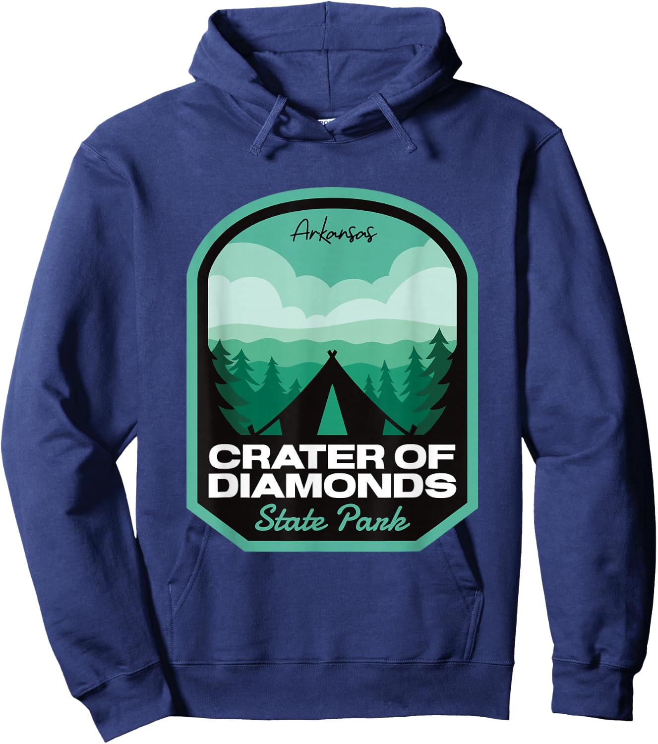 Crater of Diamonds State Park AR Camping Hoodie - Hoodie | Navy