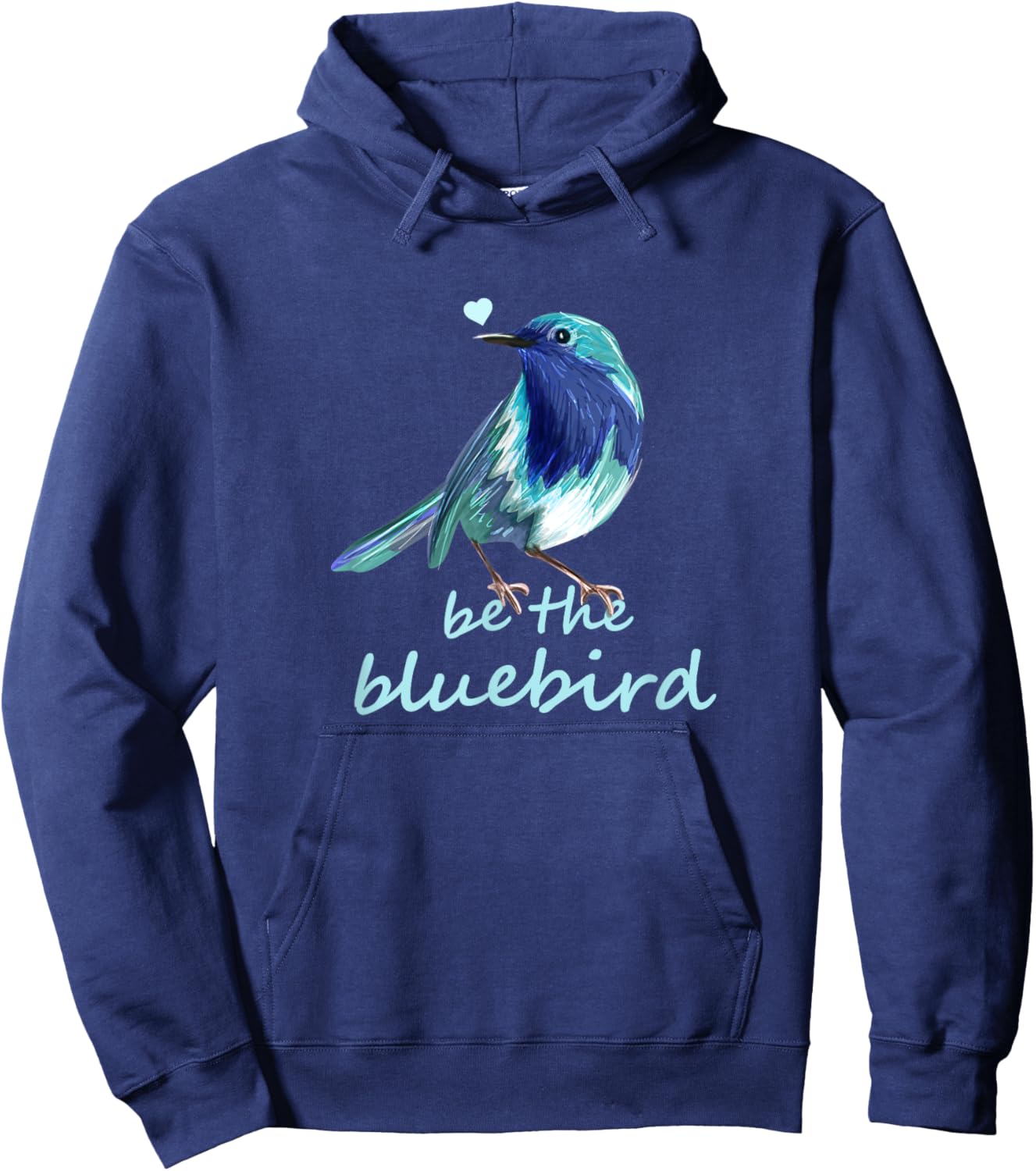 Blue Bird Lucky Positivity Mother Teacher Bird Lover Hoodie - Hoodie | Navy