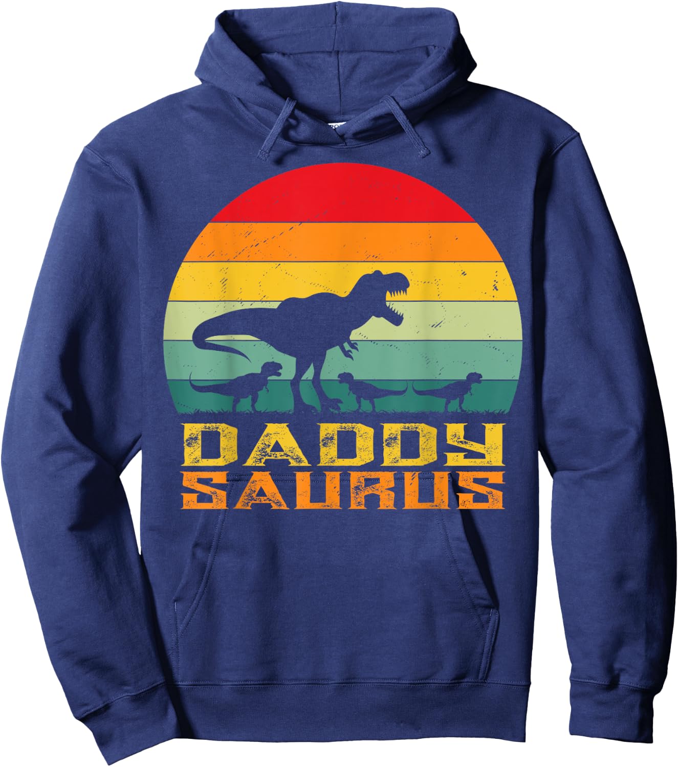Daddy Saurus T Rex Dinosaur Fathers Day Family Matching dad Hoodie - Hoodie | Navy