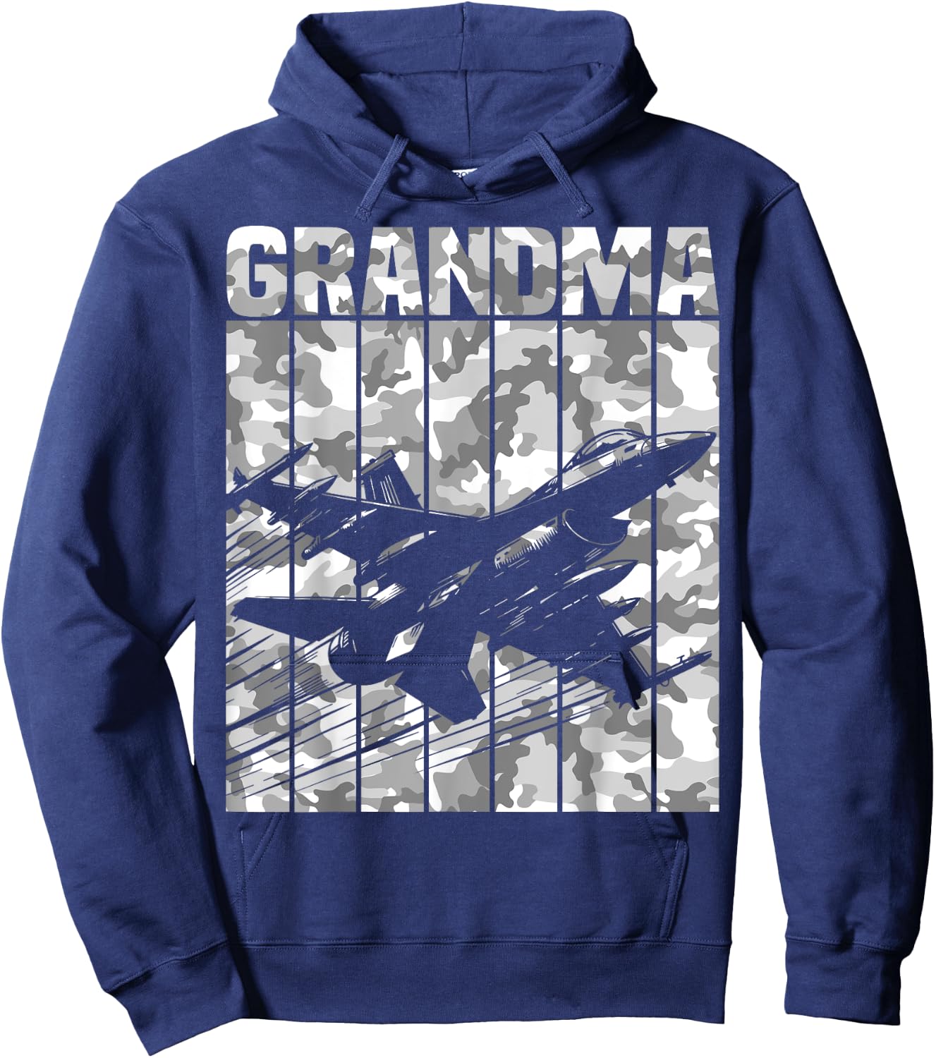 Grandma Matching Family Camo Military Fighter Jet Birthday Hoodie - Hoodie | Navy