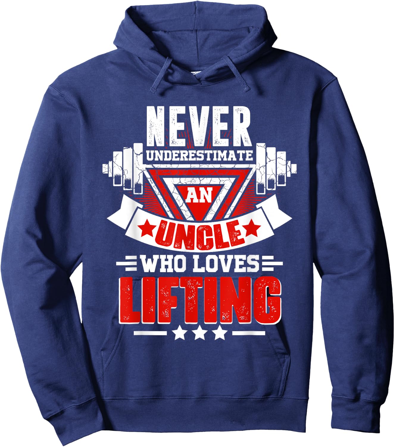 Never Underestimate Uncle Gym Workout Fitness Weightlifting Hoodie - Hoodie | Navy