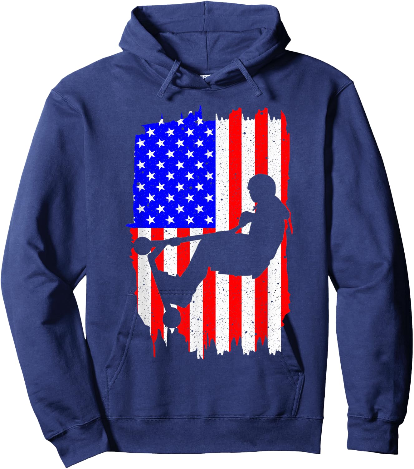 Funny American Flag Stunt Scooter Designs Men Women Riders Hoodie - Hoodie | Navy