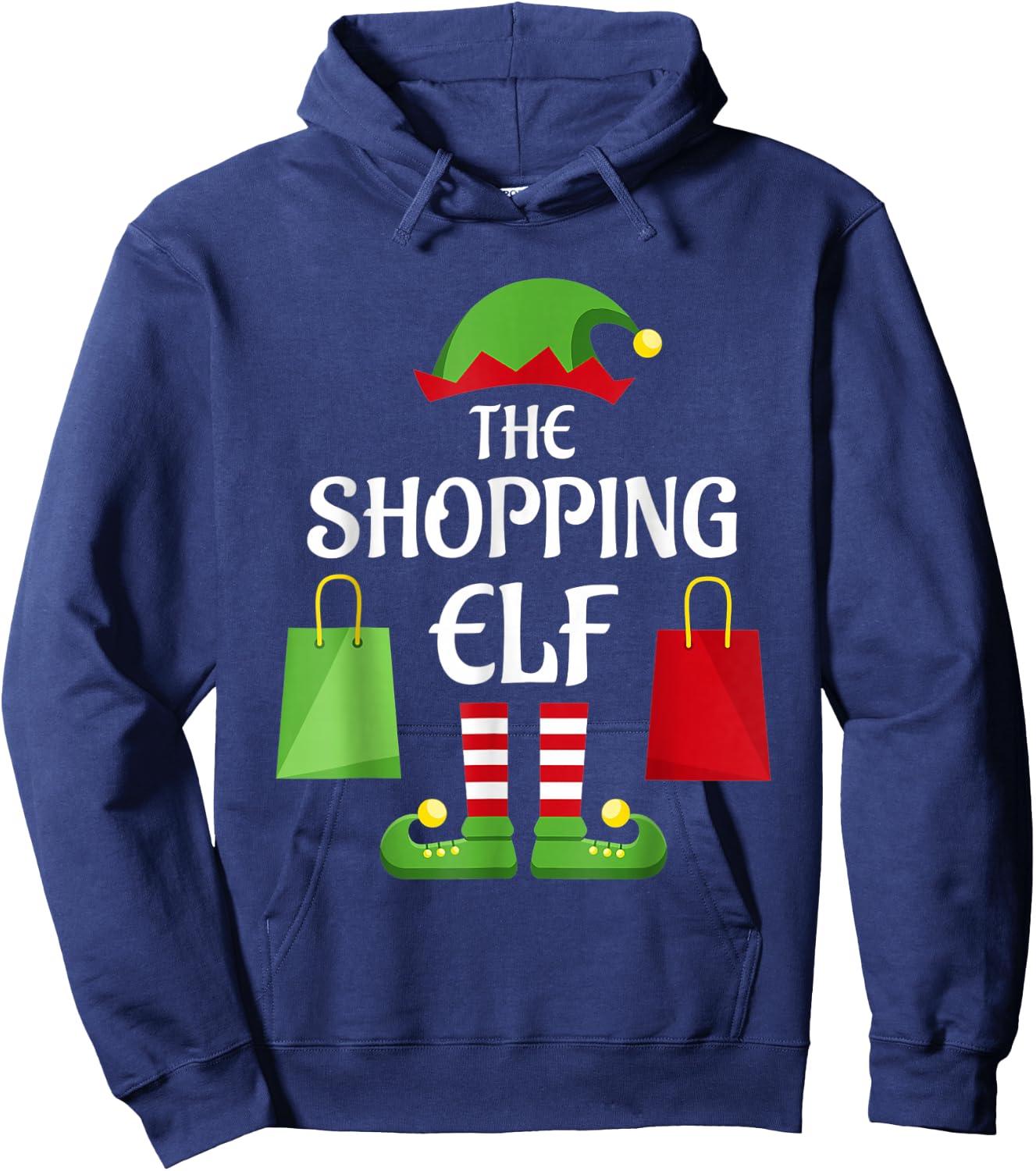 Shopping Elf Family Matching Group Christmas Shopper Hoodie - Hoodie | Navy