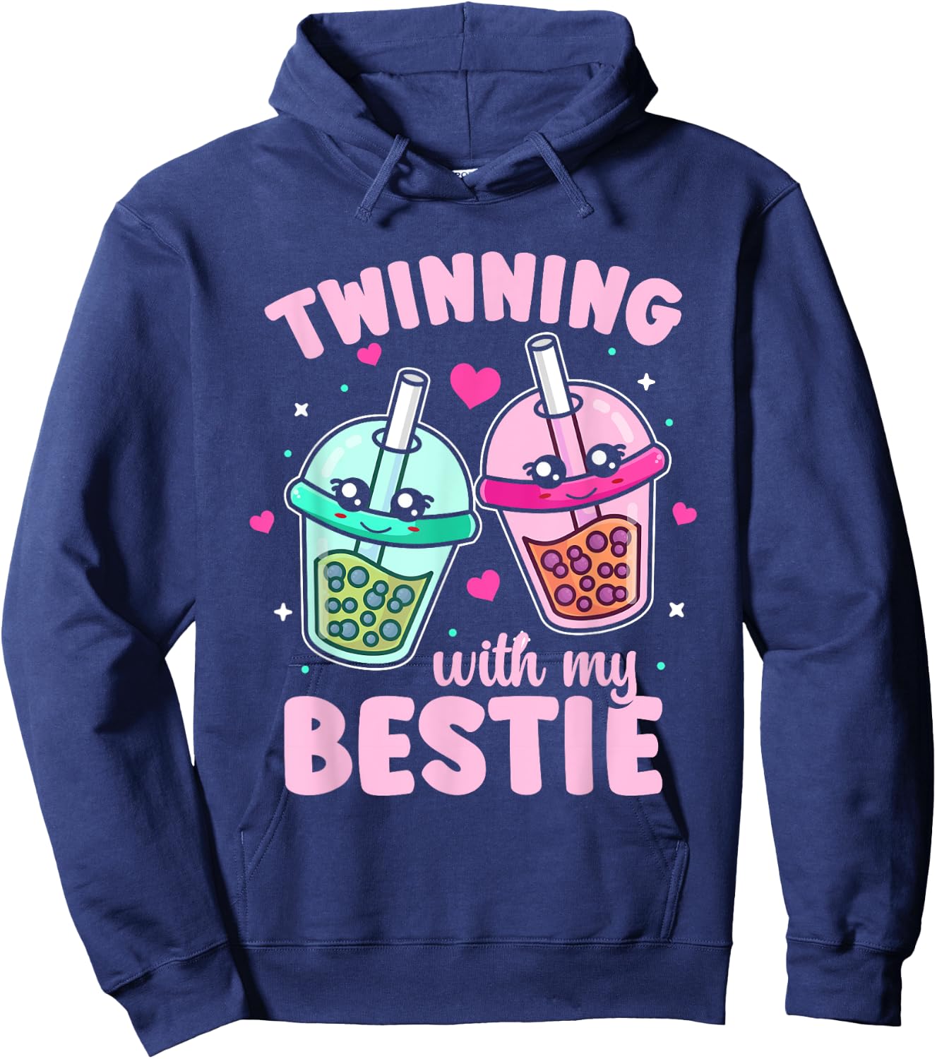 Friends Matching Twins Day Twinning With My Bestie Hoodie - Hoodie | Navy