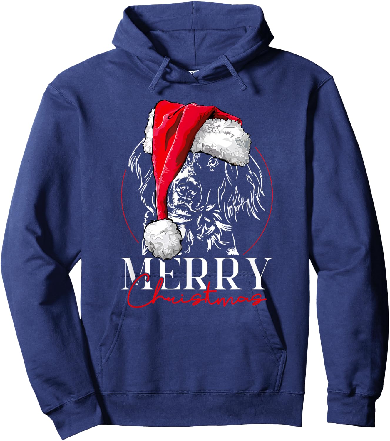 Funny Santa Small Munsterlander Merry Christmas dog mom gift Hoodie - Hoodie | Navy