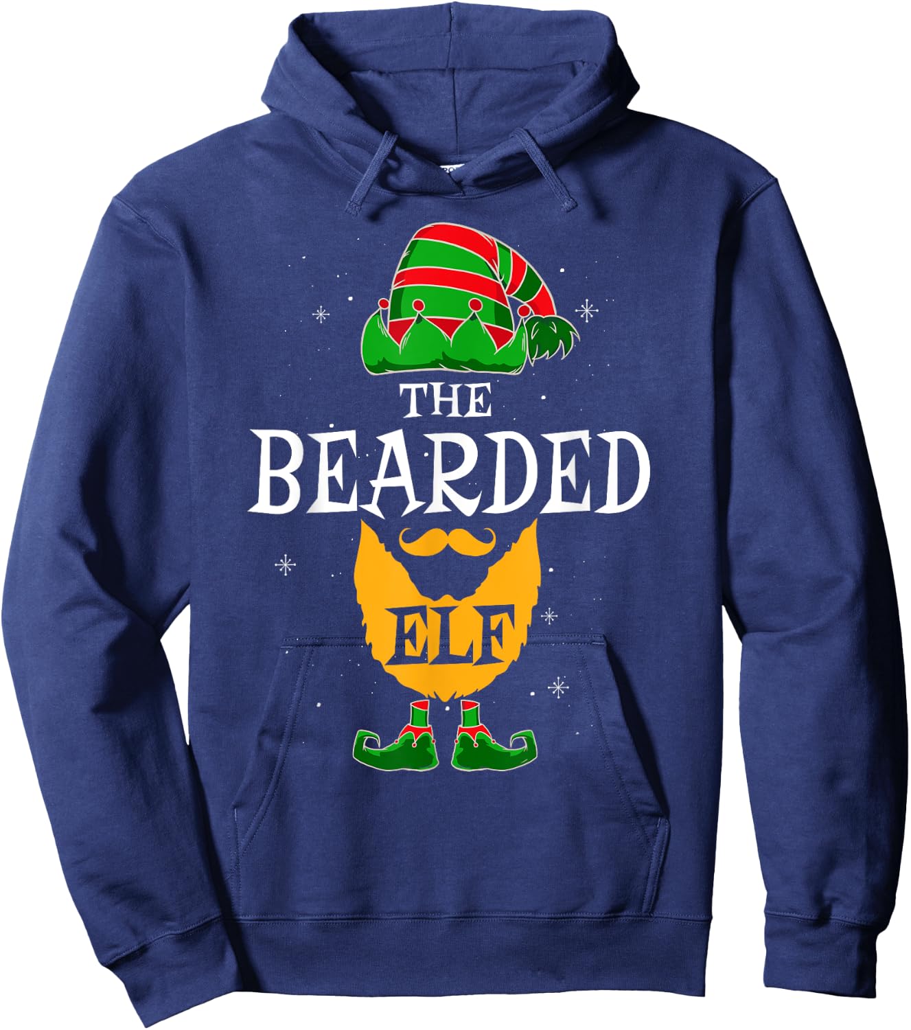 The Bearded Elf Group Matching Family Christmas Daddy Funny Hoodie - Hoodie | Navy