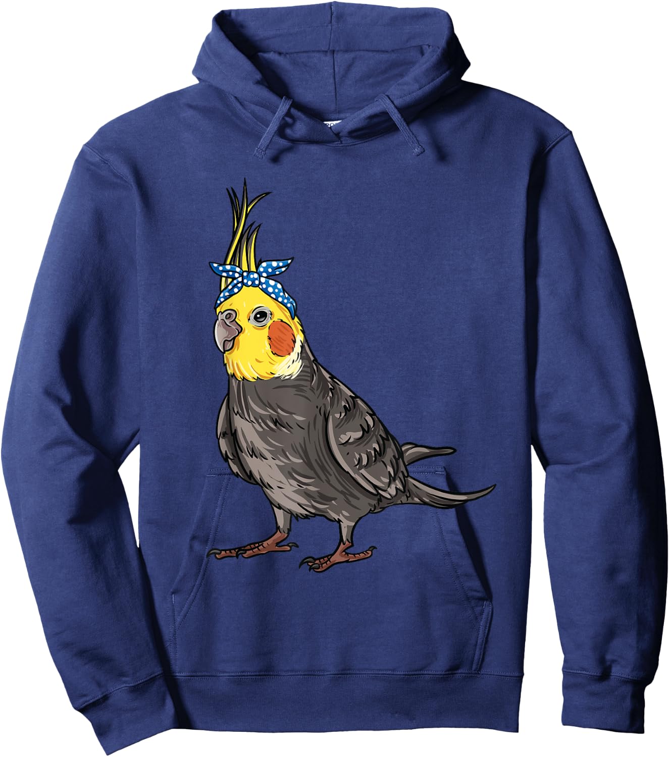 Cockatiel Gift Bird Lovers- Adorable Headband Cockatiel Hoodie - Hoodie | Navy