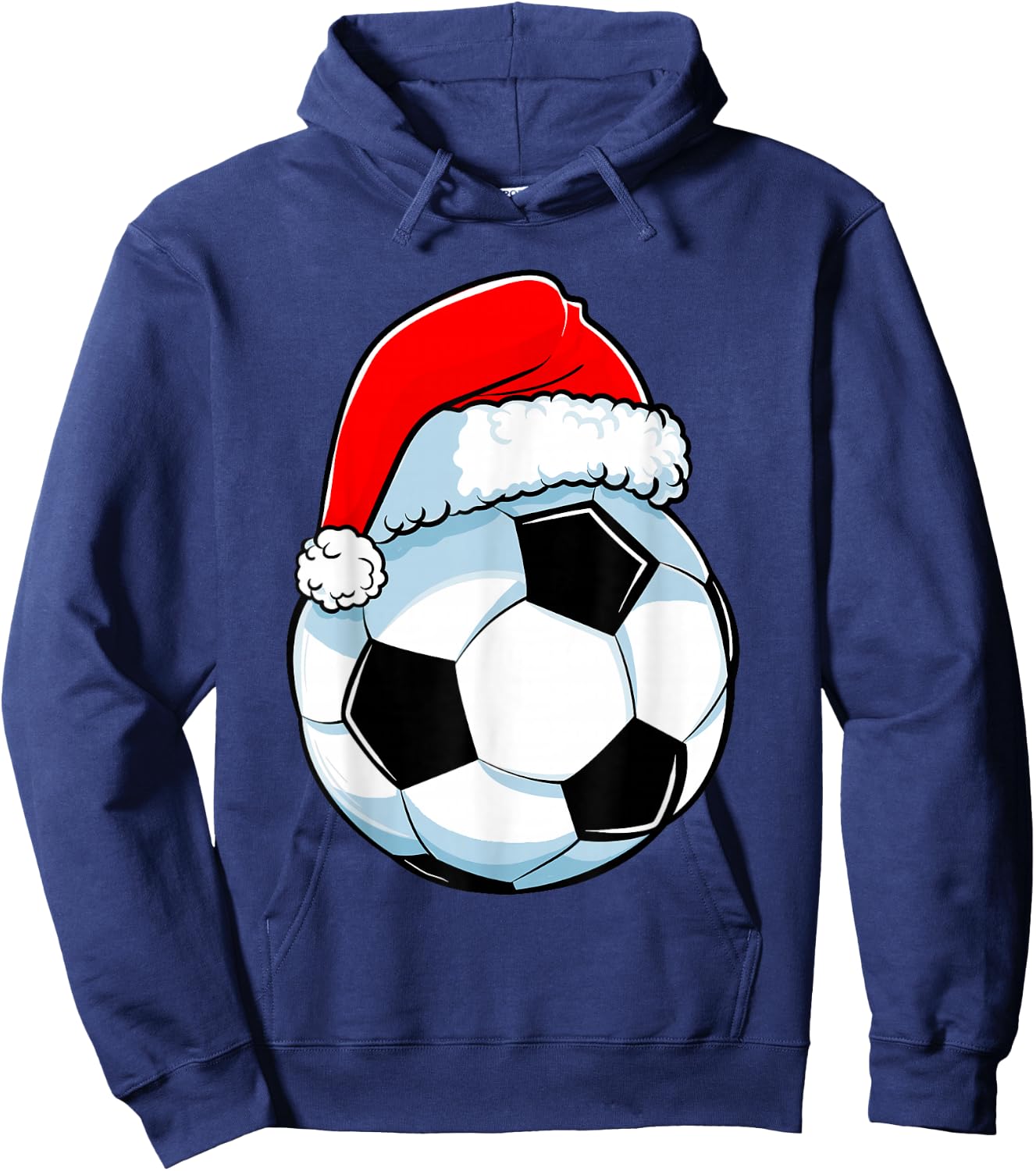 Soccer Christmas Funny Santa Hat Ball Sports Men Kids Boys Hoodie - Hoodie | Navy